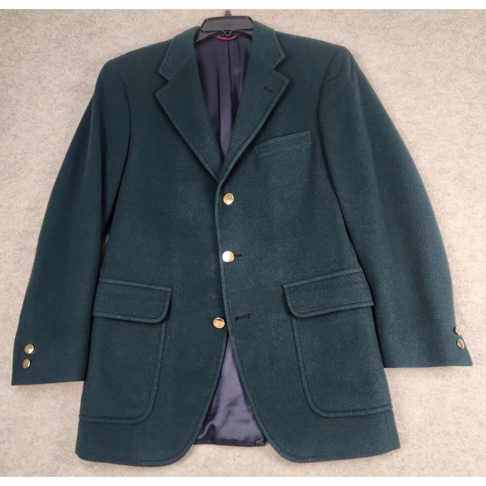 JOS A Bank Men's Premier Collection 100% Hunter Green Cashmere Blazer Size 40R